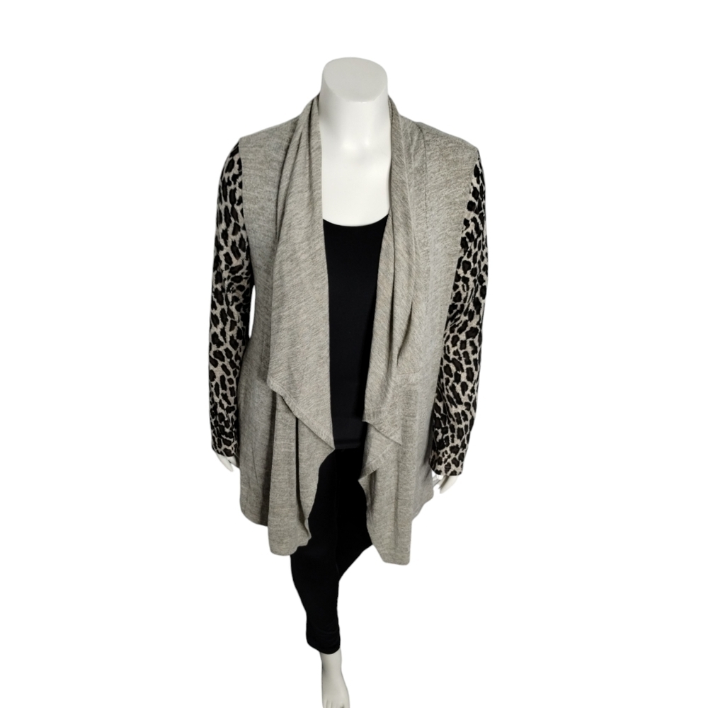 Umgee Oversized Leopard Cardigan Sweater Lagenlook‎ Animal Print Cozy Casual M